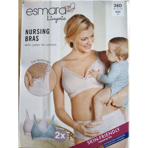 Esmara feeding bras - pink + gray buy in online store