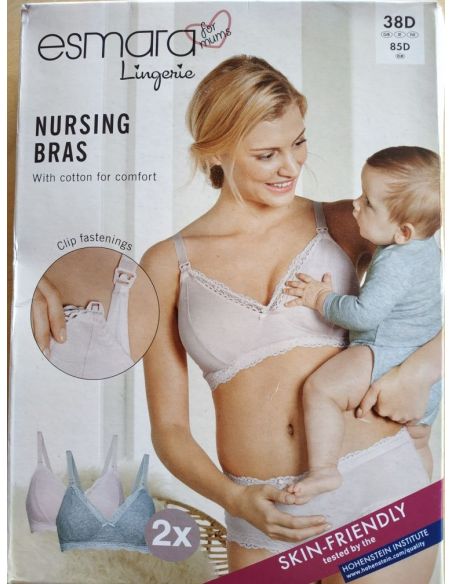 Esmara feeding bras - pink + gray buy in online store