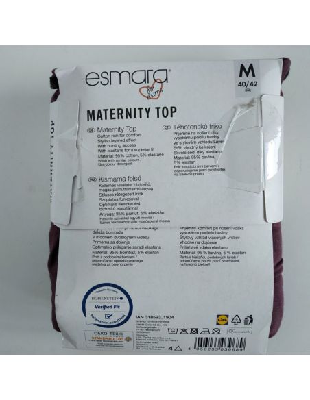 Long Sleeve T-shirt for Pregnant and Feeding Esmara 1ct - L 44/46 Eggplant buy in online store