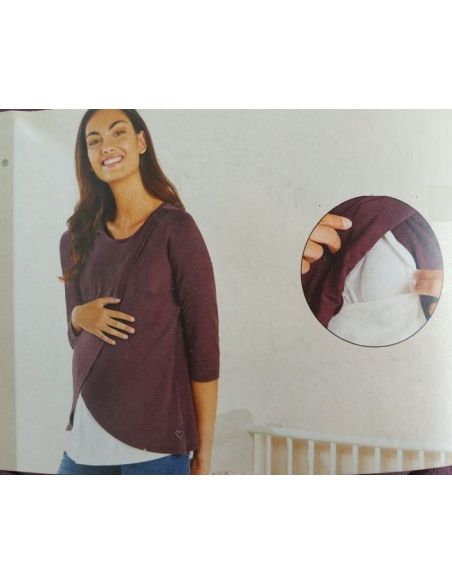 Long Sleeve T-shirt for Pregnant and Feeding Esmara 1ct - L 44/46 Eggplant buy in online store