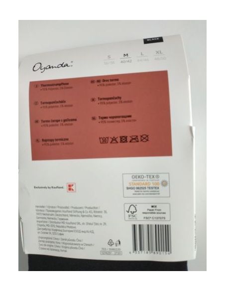 Oyanda thermocolments with fleece - black buy in online store