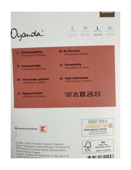 Oyanda thermoles with fleece - brown buy in online store