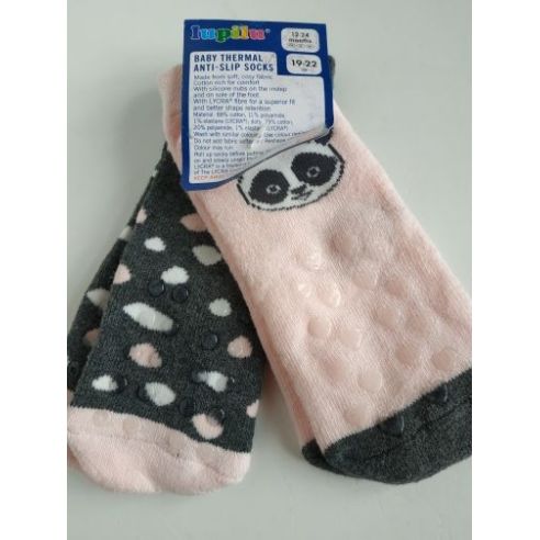 Socks Children's anti-slip terry Lupilu for crawling - a Panda (2 pairs) buy in online store