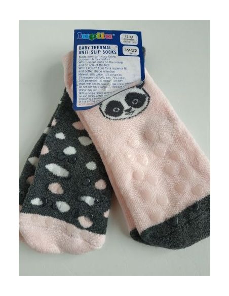 Socks Children's anti-slip terry Lupilu for crawling - a Panda (2 pairs) buy in online store