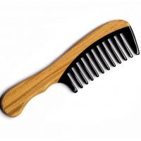 Sandalwood hairbrush with buffalo horns insert - wide teeth 18,5cm buy in online store