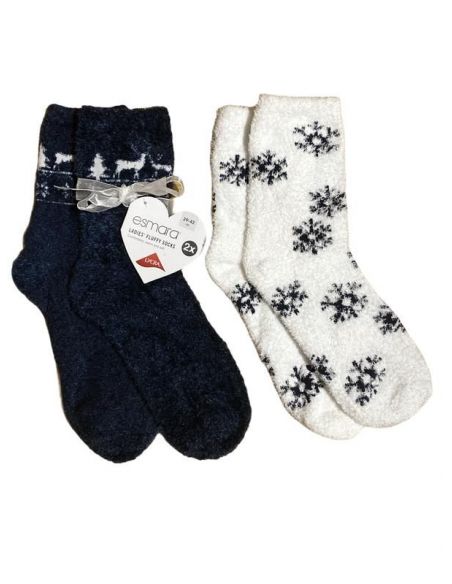 Socks Plush Esmara Blue Size 39-42 (Packaging 2pcs) buy in online store