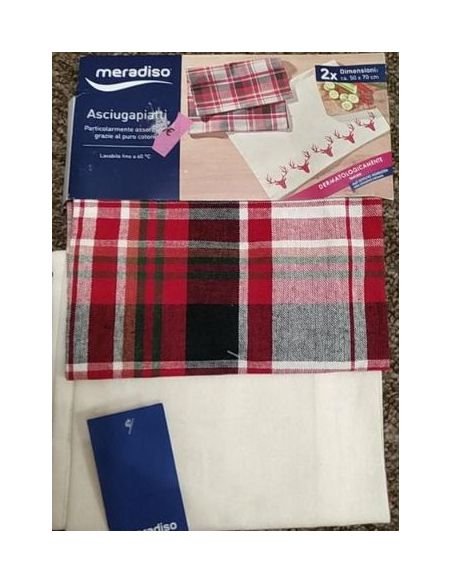 Kitchen Towels Meradiso 50 * 70cm - Cage (Packaging 2pcs) buy in online store