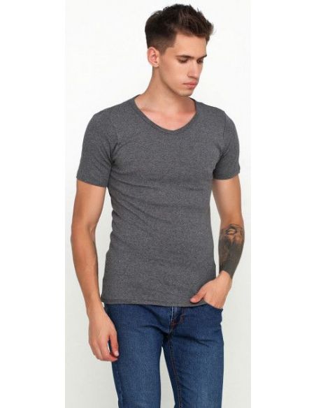 Men's Basic Liverge T-shirt (Germany) V-neckline - Size 3XL, Dark Gray buy in online store Men's Basic Liverge T-shirt (Germany) V-neckline - Size 3XL, Dark Gray buy in online store