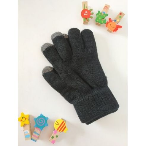 Gloves for touch screens - black and gray buy in online store