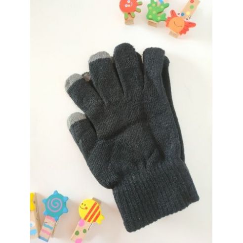 Gloves for touch screens - black and gray buy in online store
