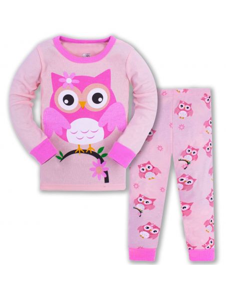 Children's Pajamas HK Fabeao Baby Aircraft - Owl Pink from 3 to 8 years buy in online store