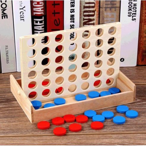Board game Board game Four in a row (made of wood) buy in online store