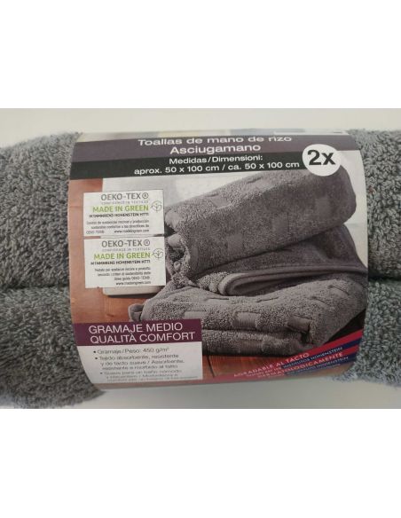 Miomare 50x100cm Hand Towels - 2pcs (Light Gray) buy in online store