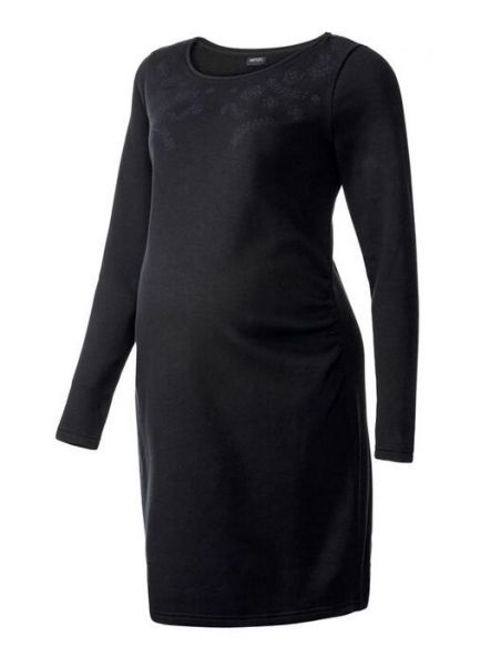 Warm dress with floral embroidery and starts for pregnant women Esmara - black buy in online store Warm dress with floral embroidery and starts for pregnant women Esmara - black buy in online store