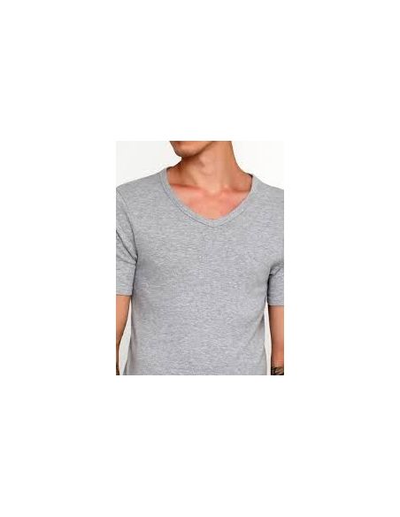 Men's Basic Liverge T-shirt (Germany) V-neckline - Size S, Light Gray buy in online store Men's Basic Liverge T-shirt (Germany) V-neckline - Size S, Light Gray buy in online store