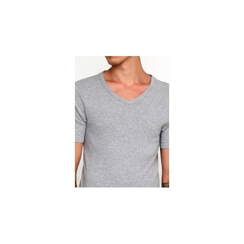 Men's Basic Liverge T-shirt (Germany) V-neckline - size M, light gray buy in online store