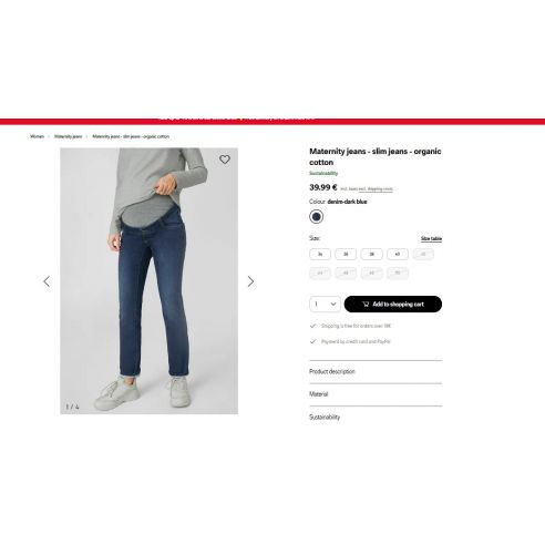 Slim jeans for pregnant women C & A - blue buy in online store