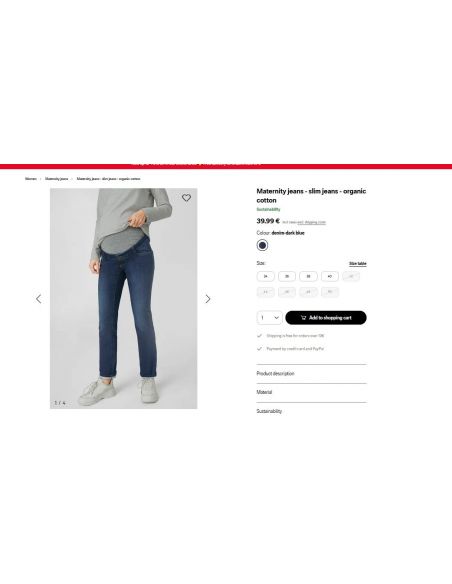 Slim jeans for pregnant women C & A - blue buy in online store Slim jeans for pregnant women C & A - blue buy in online store