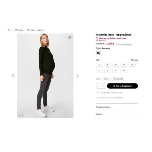 Jeans Jegging for Pregnant C & A - Dark Gray buy in online store