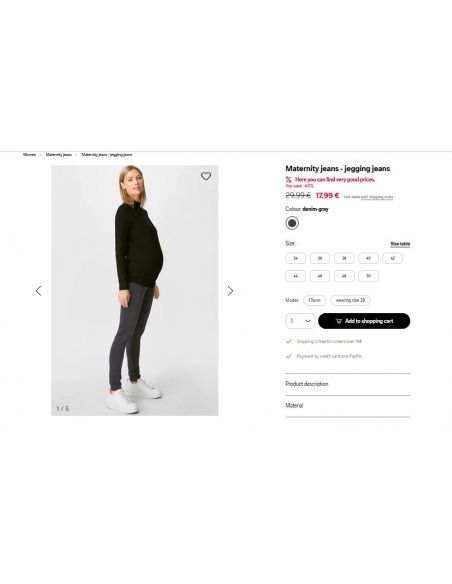 Jeans Jegging for Pregnant C & A - Dark Gray buy in online store