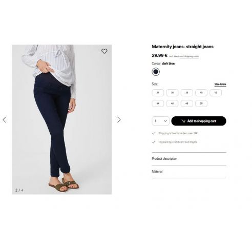 Straight Jeans for Pregnant C & A - Dark Blue buy in online store