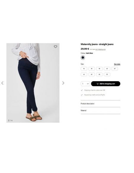 Straight Jeans for Pregnant C & A - Dark Blue buy in online store Straight Jeans for Pregnant C & A - Dark Blue buy in online store