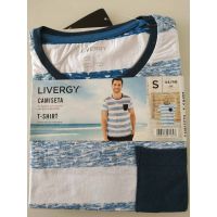 Men's Livergy T-shirt Blue Strip - Size S (44/46) buy in online store 2