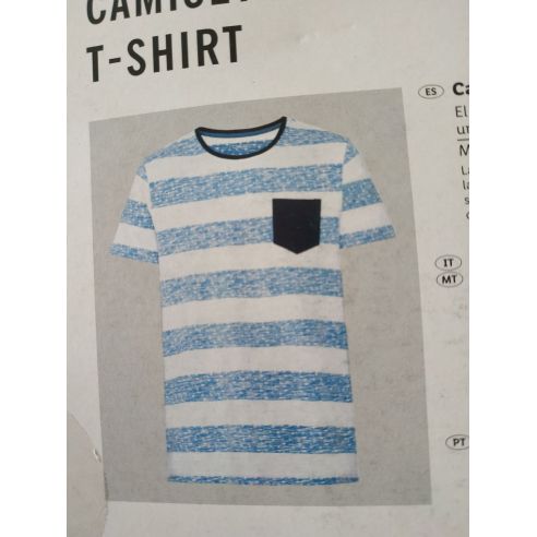 Men's Livergy T-shirt Blue Strip - Size S (44/46) buy in online store
