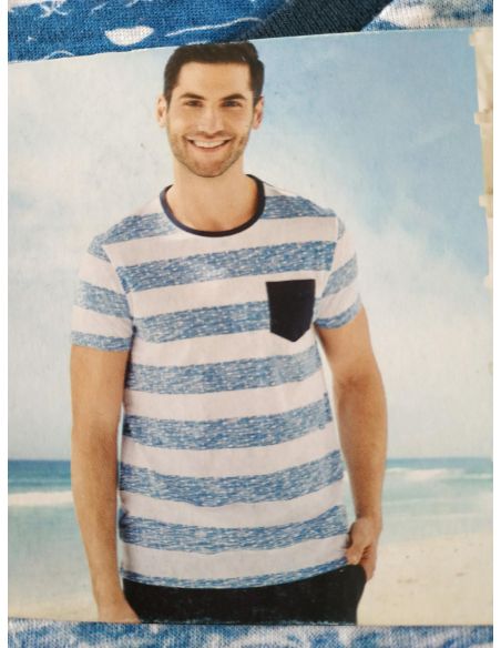 Men's Livergy T-shirt Blue Strip - Size S (44/46) buy in online store Men's Livergy T-shirt Blue Strip - Size S (44/46) buy in online store