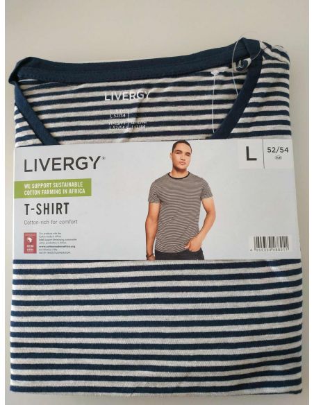 Men's Liverge Striped T-shirt - Size L (52/54) buy in online store Men's Liverge Striped T-shirt - Size L (52/54) buy in online store