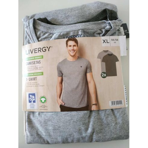 Men's Liverge Gray T-shirts, Khaki - Size XL (56/58) 2pcs buy in online store