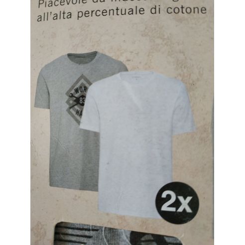 Men's Liverge Work T-shirt gray, white - size M (48/50) 2pcs buy in online store
