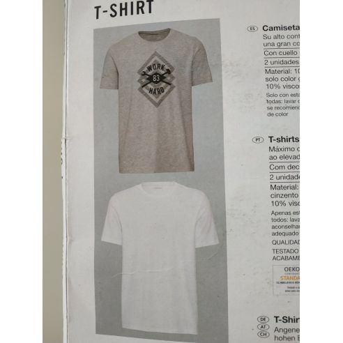 Men's Liverge Work T-shirt gray, white - size M (48/50) 2pcs buy in online store