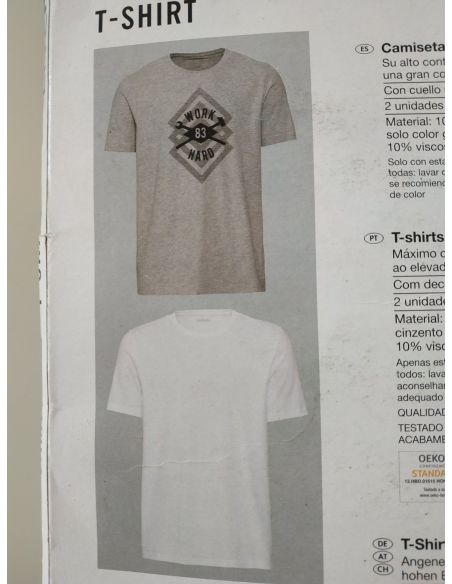 Men's Liverge Work T-shirt gray, white - size M (48/50) 2pcs buy in online store Men's Liverge Work T-shirt gray, white - size M (48/50) 2pcs buy in online store