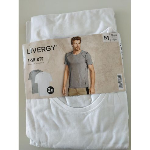 Men's Livergy Gray T-shirts, White - Size M (48/50) 2pcs buy in online store