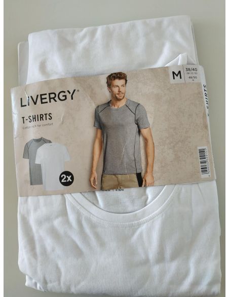 Men's Livergy Gray T-shirts, White - Size M (48/50) 2pcs buy in online store Men's Livergy Gray T-shirts, White - Size M (48/50) 2pcs buy in online store
