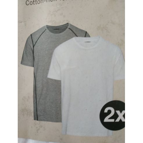 Men's Livergy Gray T-shirts, White - Size M (48/50) 2pcs buy in online store