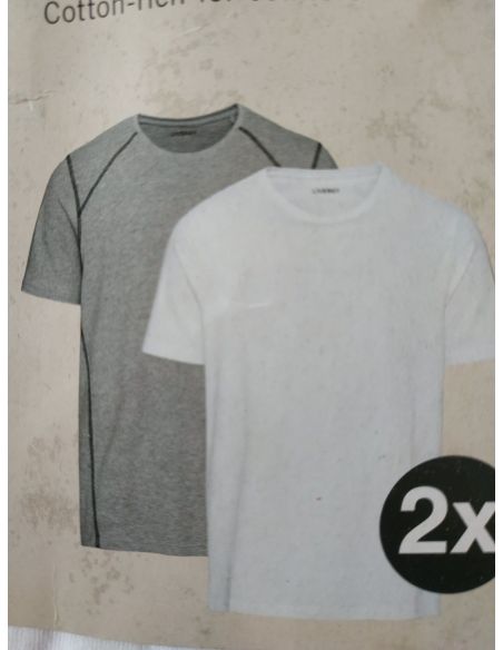 Men's Livergy Gray T-shirts, White - Size M (48/50) 2pcs buy in online store Men's Livergy Gray T-shirts, White - Size M (48/50) 2pcs buy in online store