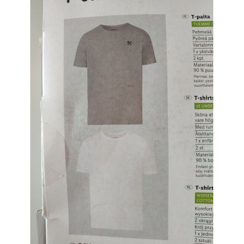 Men's Livergy Gray T-shirts, White - Size M (48/50) 2pcs buy in online store