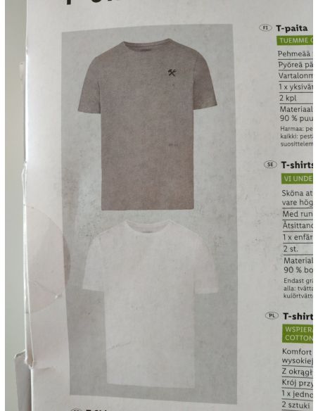 Men's Liverge Gray T-shirts, White - Size L (52/54) 2pcs buy in online store