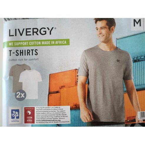 Men's Liverge Gray T-shirts, White - Size L (52/54) 2pcs buy in online store