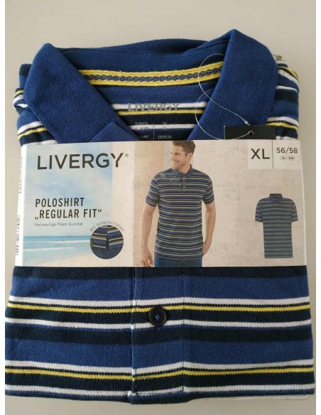 Men's T-shirt Polo Liverge Striped - Size XL (56/58) buy in online store Men's T-shirt Polo Liverge Striped - Size XL (56/58) buy in online store