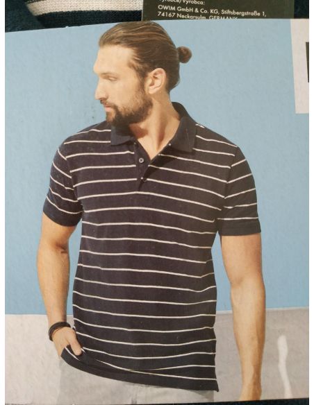 Men's Polo Livergy T-shirt White strip - size M (48/50) buy in online store