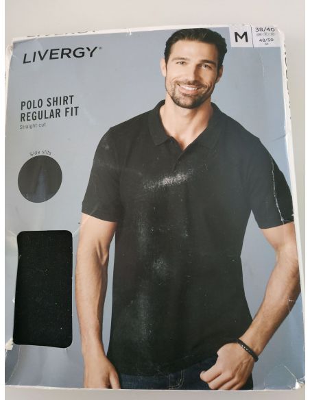 Men's Polo Livergy T-shirt White strip - size M (48/50) buy in online store Men's Polo Livergy T-shirt White strip - size M (48/50) buy in online store