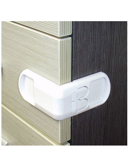 Corner lock - Two white buttons buy in online store Corner lock - Two white buttons buy in online store