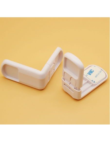 Corner lock - Two white buttons buy in online store Corner lock - Two white buttons buy in online store