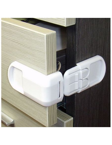 Corner lock - Two white buttons buy in online store Corner lock - Two white buttons buy in online store