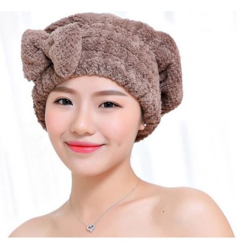 Towel-hat for drying of soft microfiber hair buy in online store
