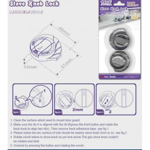 Cap with lock on FABE gas stove handles - Packaging 2pcs buy in online store