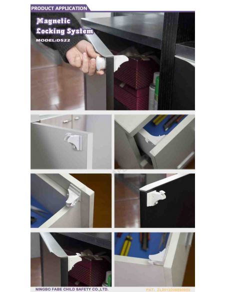Internal magnetic lock on drawers from children Fabe - Packaging 4pcs buy in online store